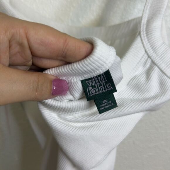 NWT- Wild Fable- white ribbed, body con casual dress with low back-size XS - Picture 6 of 7